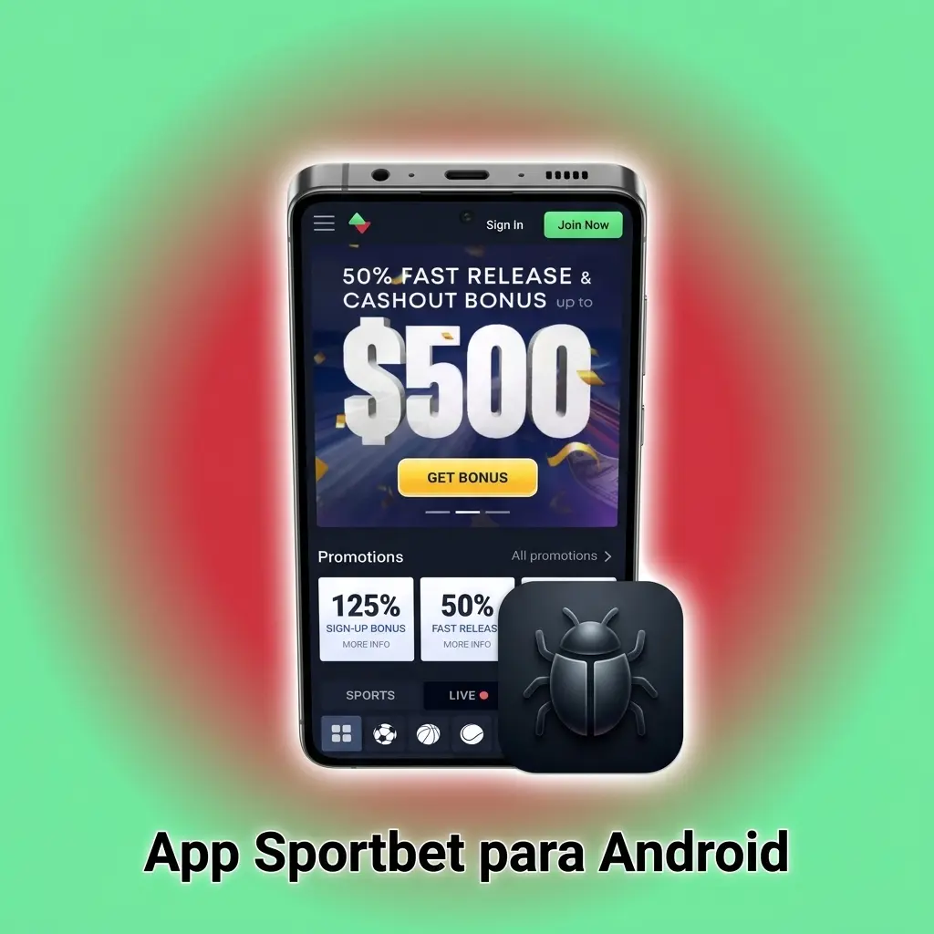 Aplicativo Sportbet para Android com acesso a apostas esportivas e jogos de cassino pelo celular