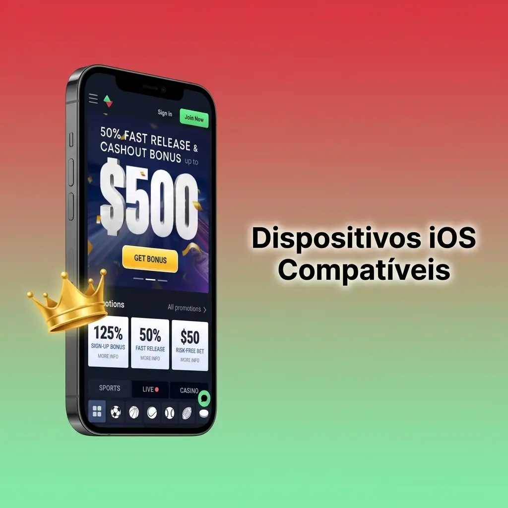 Lista de dispositivos iOS compatíveis com o aplicativo Sportbet, incluindo iPhones X ao 15 e iPads Air e Pro recentes.